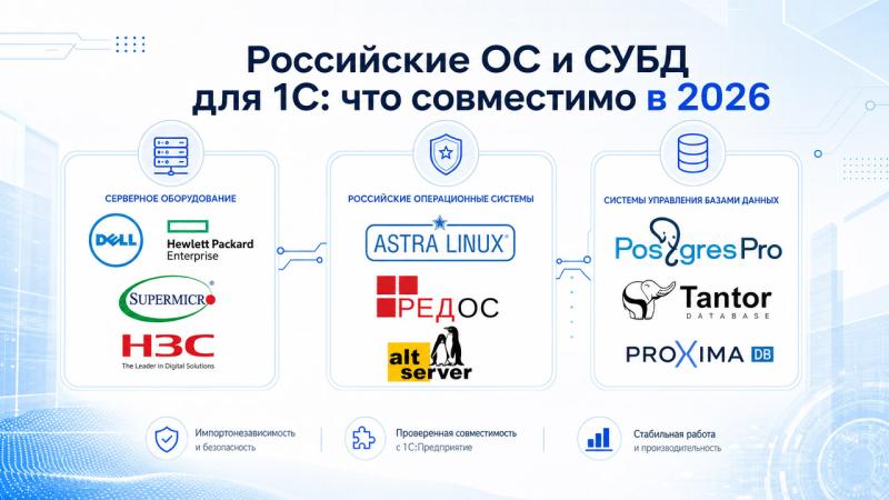 Российские ОС и СУБД для сервера 1С: что реально совместимо в 2026