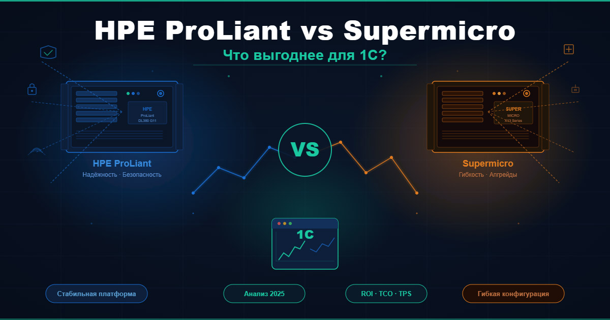 HPE ProLiant или Supermicro для 1С: сравниваем честно, считаем деньги HPE ProLiant или Supermicro для 1С: сравниваем честно, считаем деньги