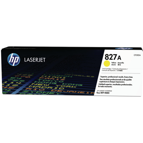 Оригинальный желтый картридж с тонером HP 827A (CF302A) для цветной лазерной печати