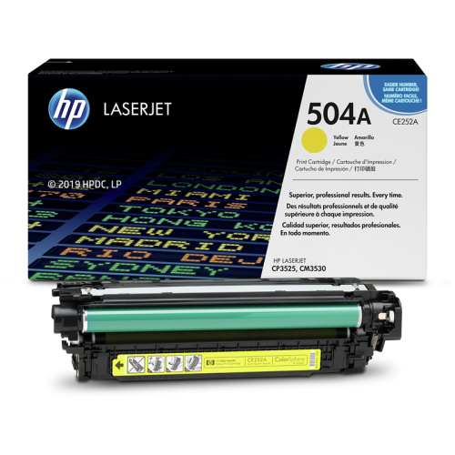 Оригинальный желтый картридж с тонером HP 504A (CE252A)