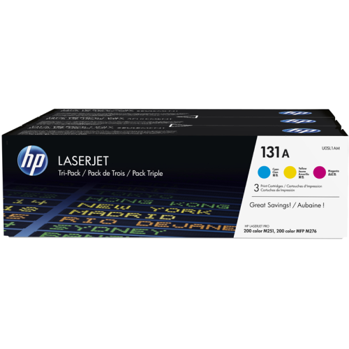 Оригинальный комплект цветных тонер-картриджей HP 131A CMY (артикул U0SL1AM)