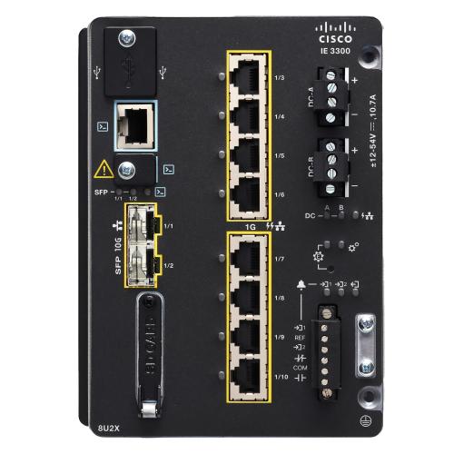 Промышленный коммутатор Cisco IE-3300-8P2S-E с 8 портами с PoE+