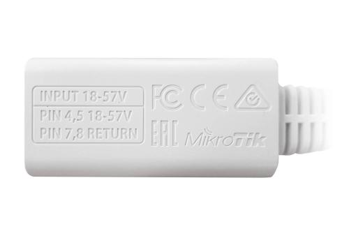 Инжектор PoE MikroTik RBGPOE, коннектор крупно