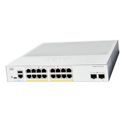 Управляемый PoE-коммутатор Cisco Catalyst C1300-16P-2G с 16 портами GbE и бюджетом 120 Вт