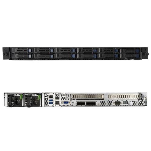Серверная платформа ASUS RS500A E10 RS12U 90SF00X2-M02100 вид передней и задней панели
