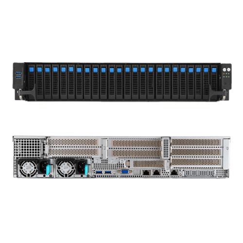 Серверная платформа ASUS RS720A E9 RS24 V2 90SF00A1-M00980 вид передней и задней панели