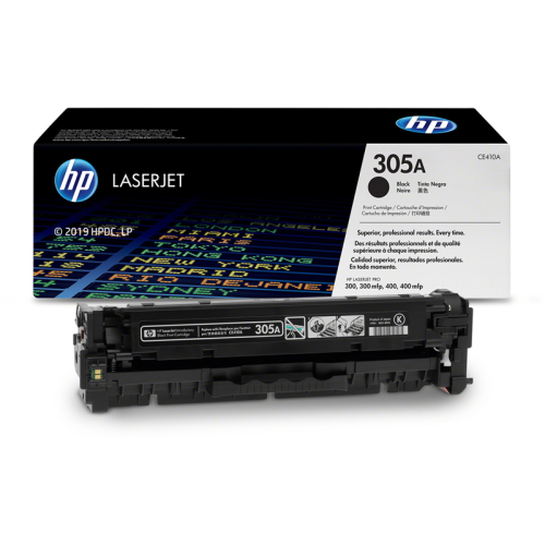 Оригинальный черный картридж с тонером HP 305A (CE410A) для монохромной лазерной печати