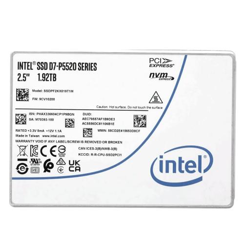 NVMe SSD Intel Solidigm SSDPF2KX019T1N1 D7-P5520 1.92TB PCIe 4.0 x4 U.2 15mm для дата-центра