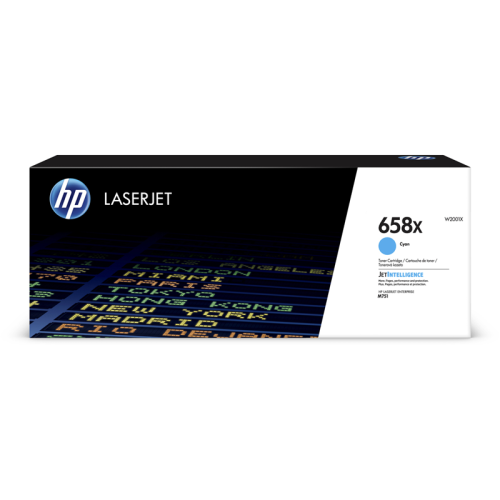Оригинальный голубой картридж с тонером HP 658X (W2001X) сверхвысокой емкости для цветной лазерной печати