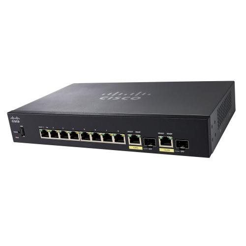 Управляемый PoE-коммутатор Cisco SF352-08MP с 8 портами 10/100 и бюджетом PoE 128 Вт