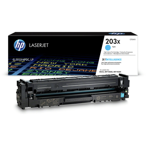 Оригинальный голубой картридж с тонером HP 203X (CF541X) высокой емкости для цветной лазерной печати