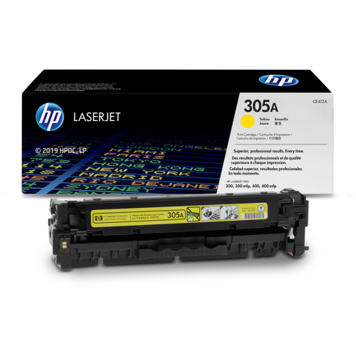 Оригинальный желтый картридж HP 305A (CE412A) для цветной лазерной печати