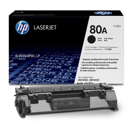 Оригинальный черный картридж с тонером HP 80A (CF280A) для монохромной лазерной печати