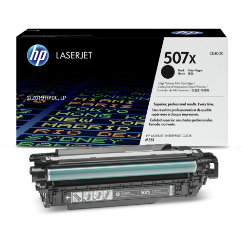 Оригинальный черный картридж с тонером HP 507X (CE400X) сверхвысокой емкости
