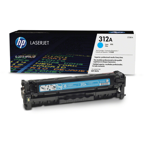 Оригинальный голубой картридж с тонером HP 312A (CF381A) для цветной лазерной печати